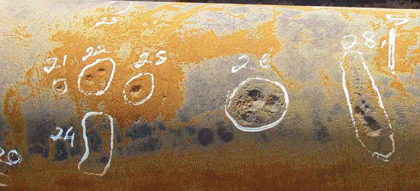 Corrosion on a pipeline